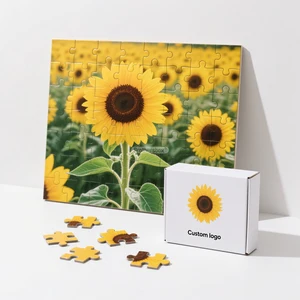 Wholesale Personalized Custom Logo Sunflower Rompecabezas De 100 Pcs Paper Jigsaw Puzzle for Boys