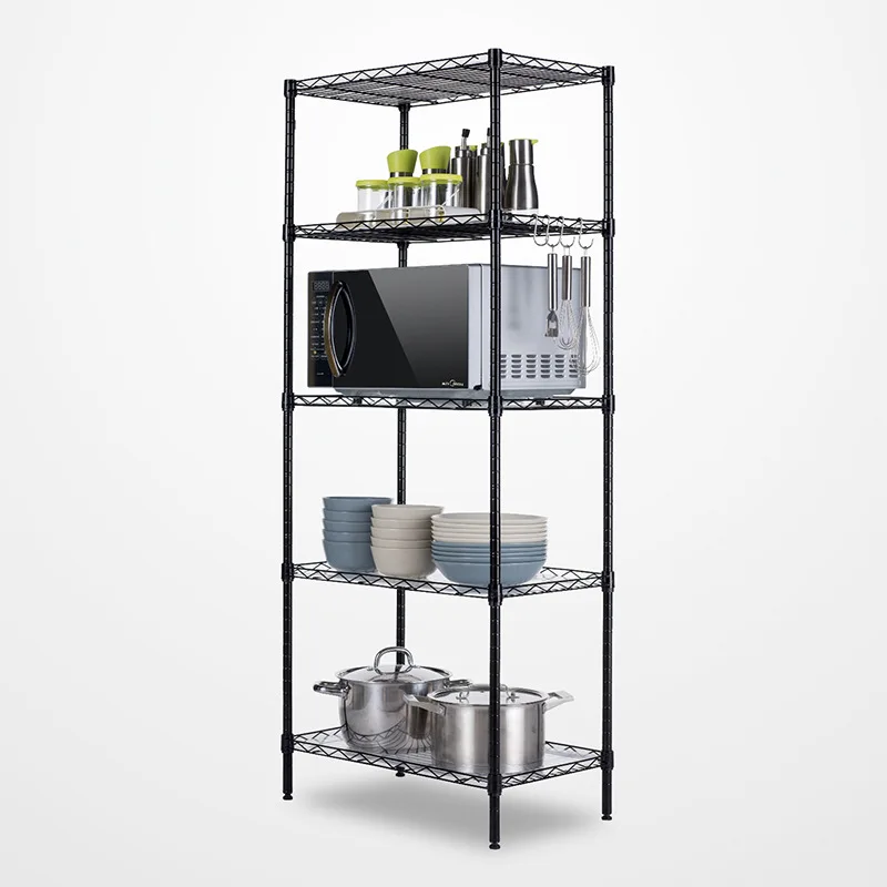 Adjustable 5 Tier Wire Shelving Rack Red Power Coating Garage Storage ...