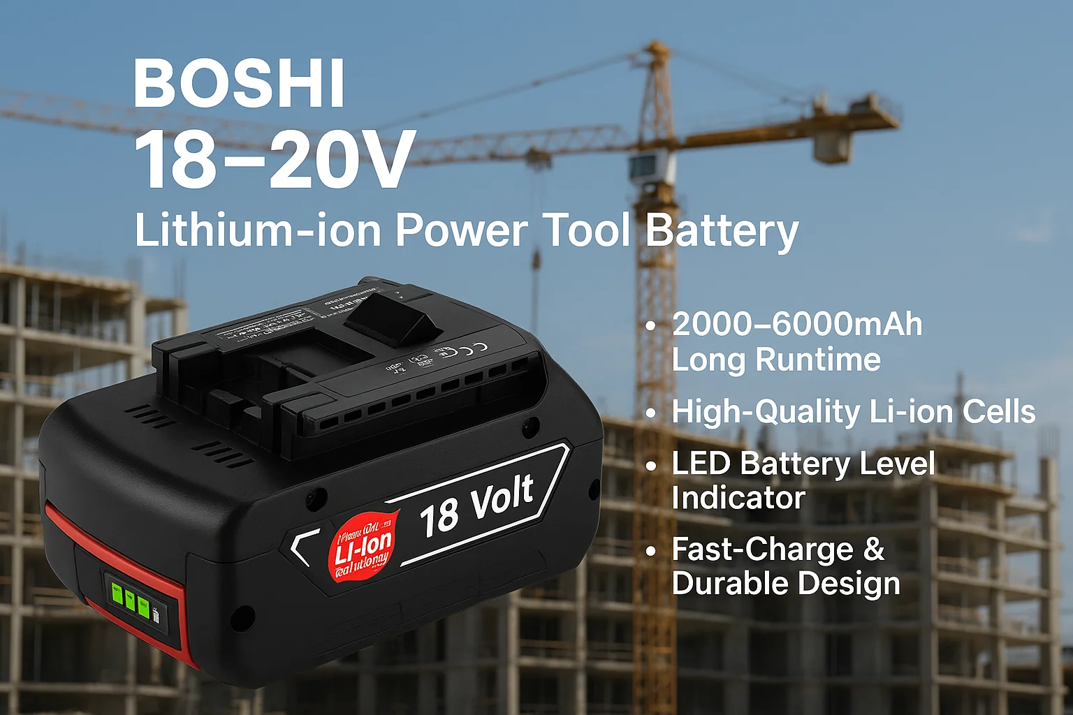 Strong Power Long Endurance 18V 20vLithium-ion Battery Pack Compatible for Boshi Power Tool H134ed384636744fa91d619f83789d007B