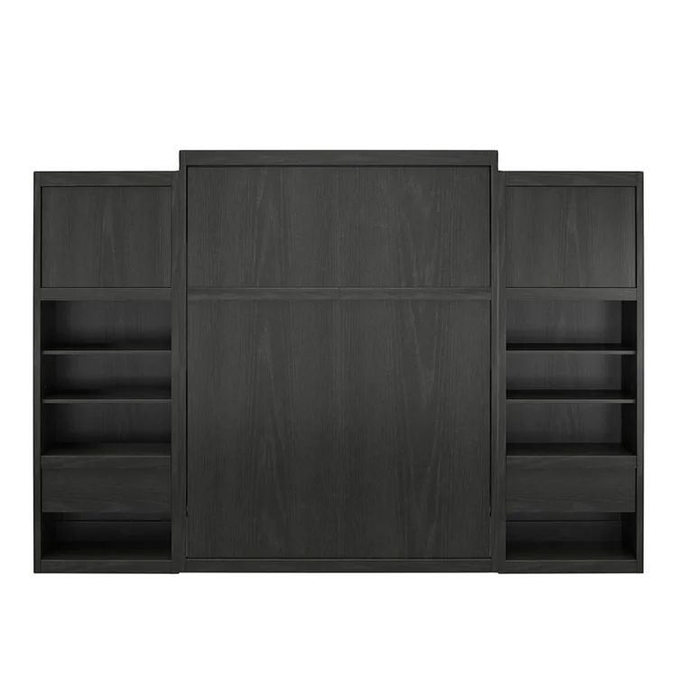 Invisible Forward and Side Slipping Bookcase Cabinet Folding Wall Bed Integrated Wardrobe Solid Wood Particle Board