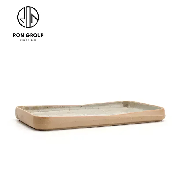 Restaurant Banquet Serving Dishes Clay Square Dishware Dinnerware Pasta Entrees Steak Food Crockery Terracotta Ceramic Plate