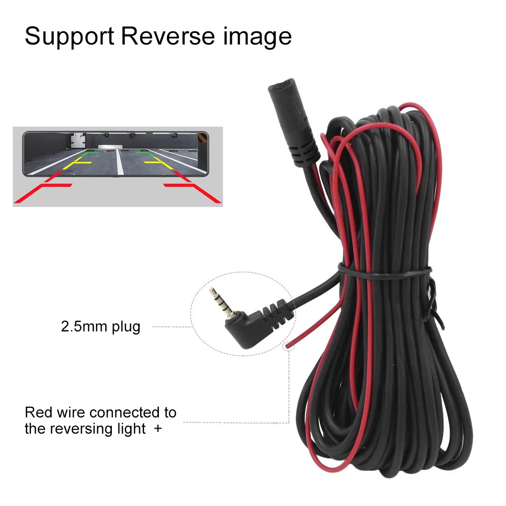 4Pin-12V-6M streaming media rear pull camera 170 wide angle reverse parking assist