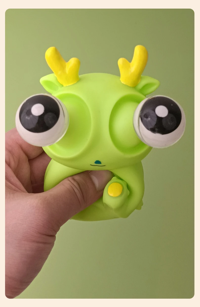 Creative Dragon Eye Popping Toy Soft Kawaii Fidget Eyes Pops Out Squeeze Toy for Kids and Adults