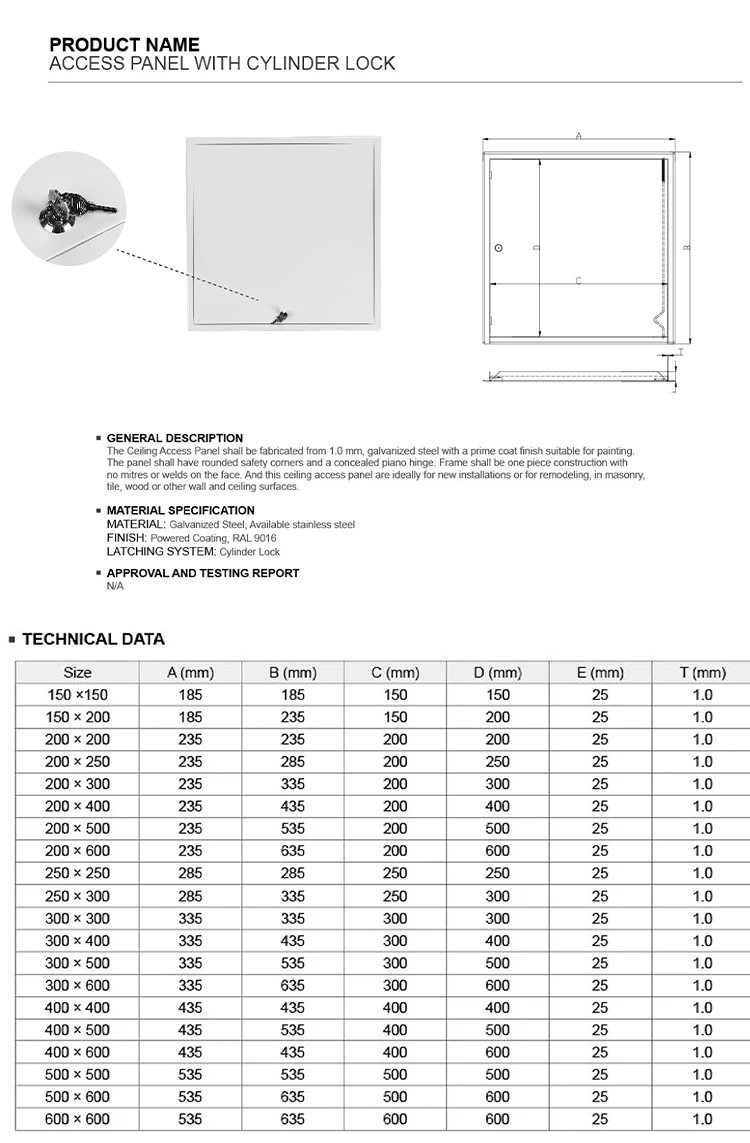Moisture Proof Inspection Access Panel Cover Hidden Trap Door Gypsum