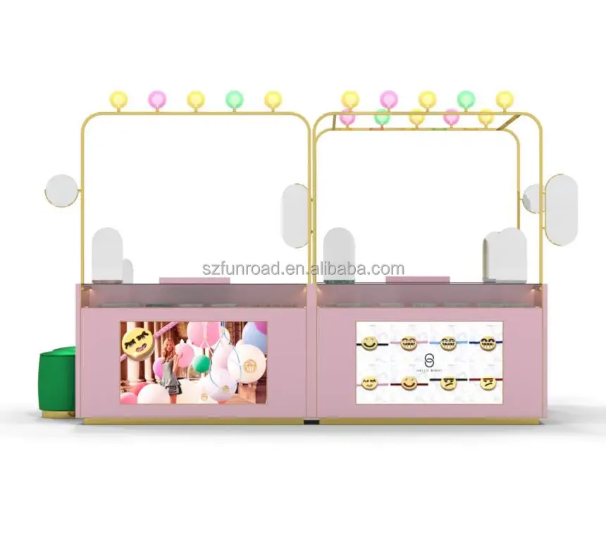 Custom color mobile small jewelry display kiosk showcase / jewelry display counter with spot ligth