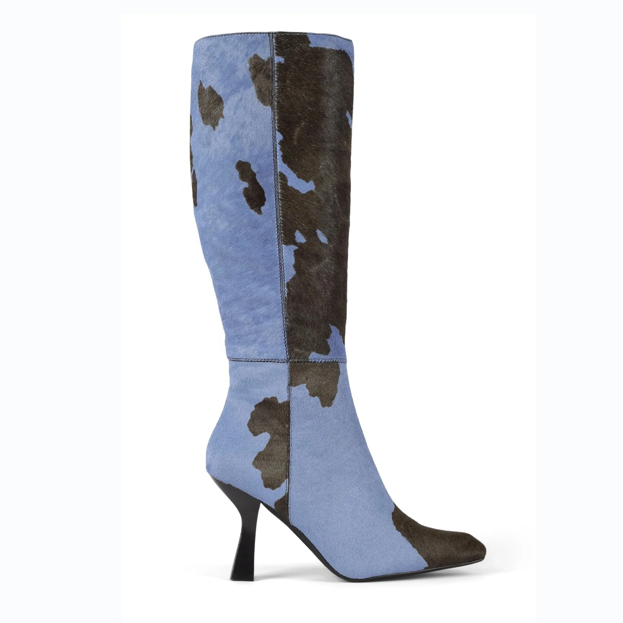 square toe cow print boots