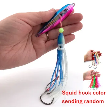 Cheery 40g-200g Saltwater Fishing Lure Artificial Bait Metal Head Skirts Octopus Slow Jig Inchiku Squid Lures for River Fishing – Metal Jig – view 5
