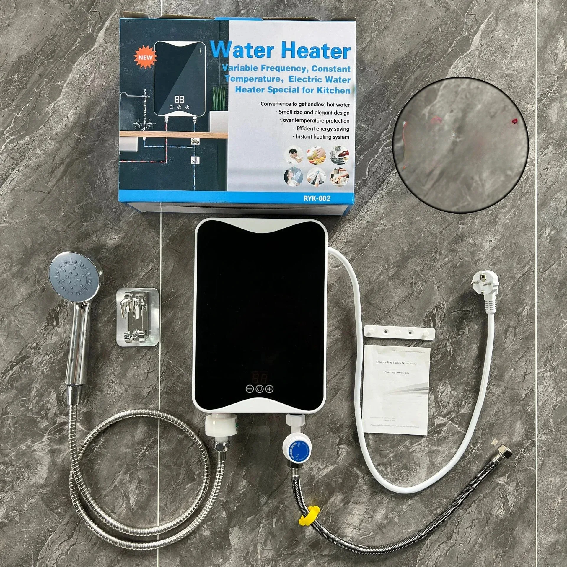 Calentador De Agua Eléctrico Instantáneo Para Ducha – 3.5 KW, 110V – Sin Tanque, Con Pantalla LED – IPX4