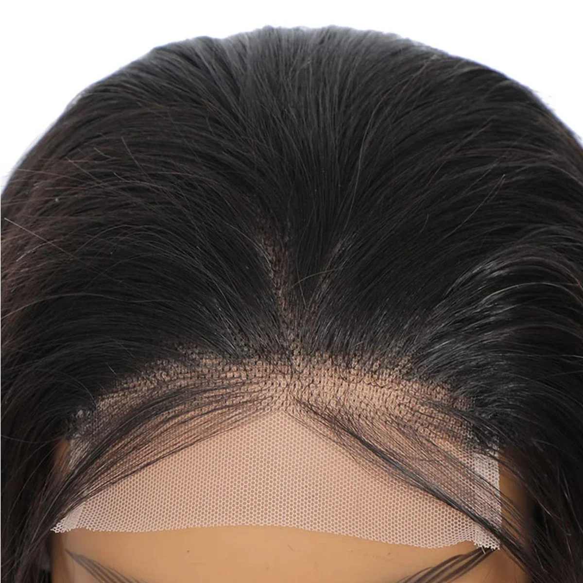 Bob Wig Echthaar T-part Lace Front Perücke Glatt Braun Remy_voghion.com