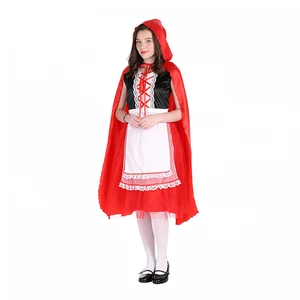 OEM Service Adult Little Red Riding Hood Costume Premium Checked Fabric Lace Trim Hot Pick for Fairy Tale Themed Gatherings