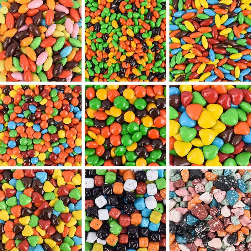 Crispy Multicolor Sugar Coated Chocolate Beans and Sweet Chocolate
