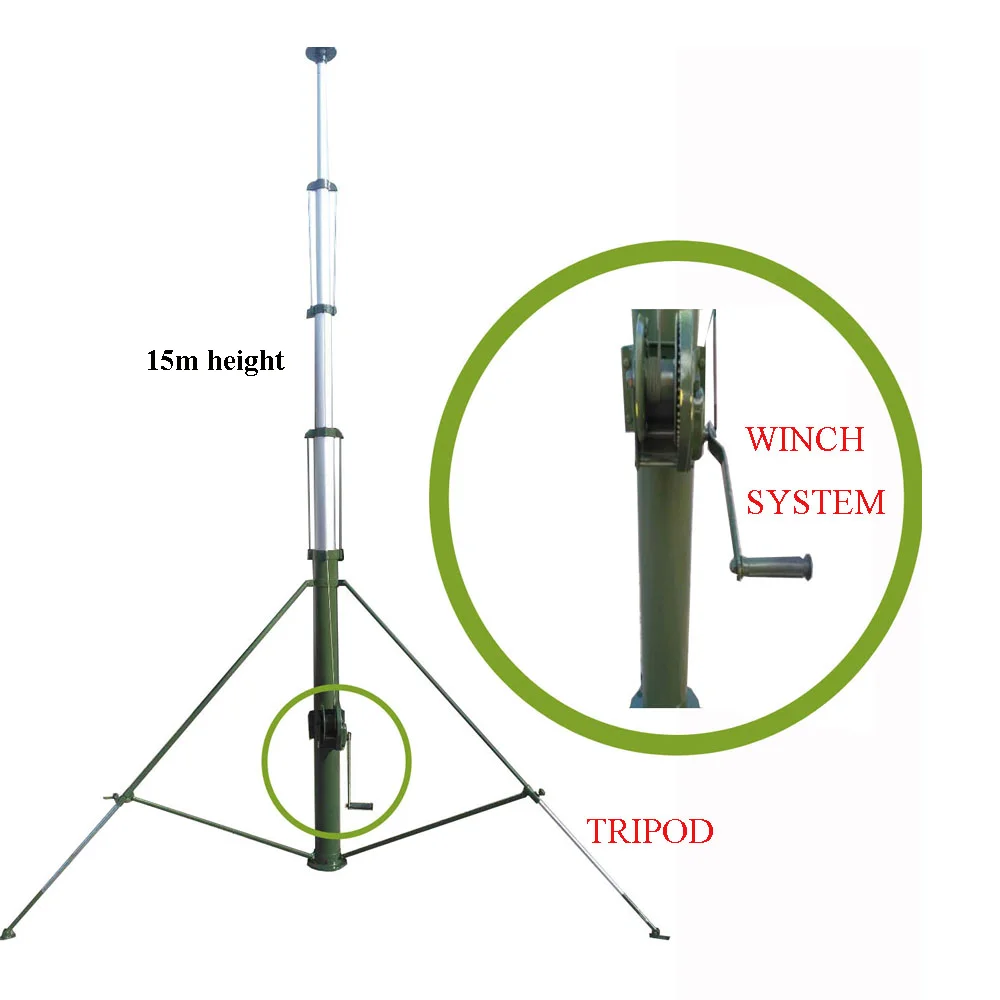 60ft Manual Telescoping Lifting Mast for Ham Radio Antenna Tower 18m