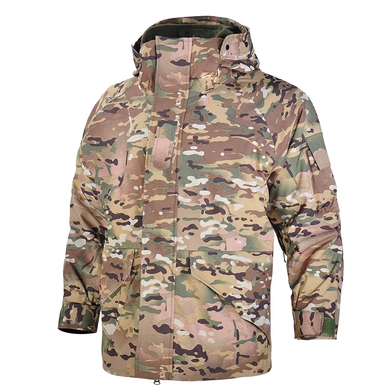 Jinteng Warm and Windproof Two-piece Set Hiking Autumn Winter Jacket Tactical Camouflage Fleece Jacket