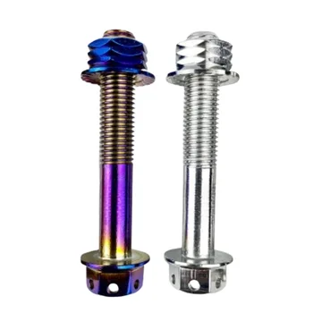 New Shock-absorbing Flat Fork Screw Set Motorcycle Electric Vehicle Modification M6 M12 Burnt Titanium Fasteners