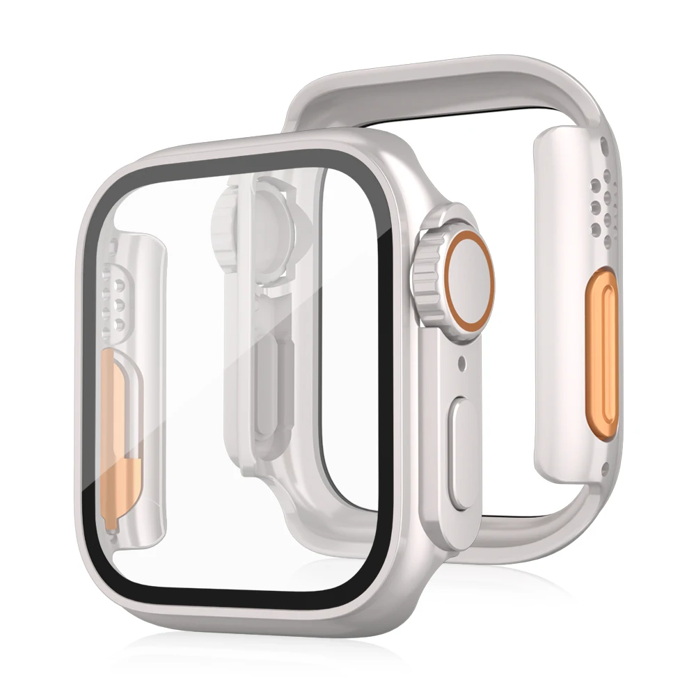 Screen Protector Cover Set For Apple Watch Case 45 44 Series Watch