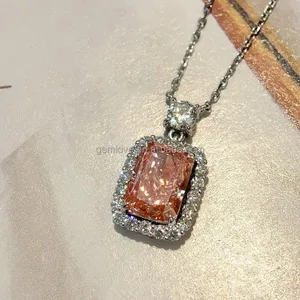 2.28CT Radiant Pink Lab Diamond Pendant - PT950, IGI Certified Necklace Gift