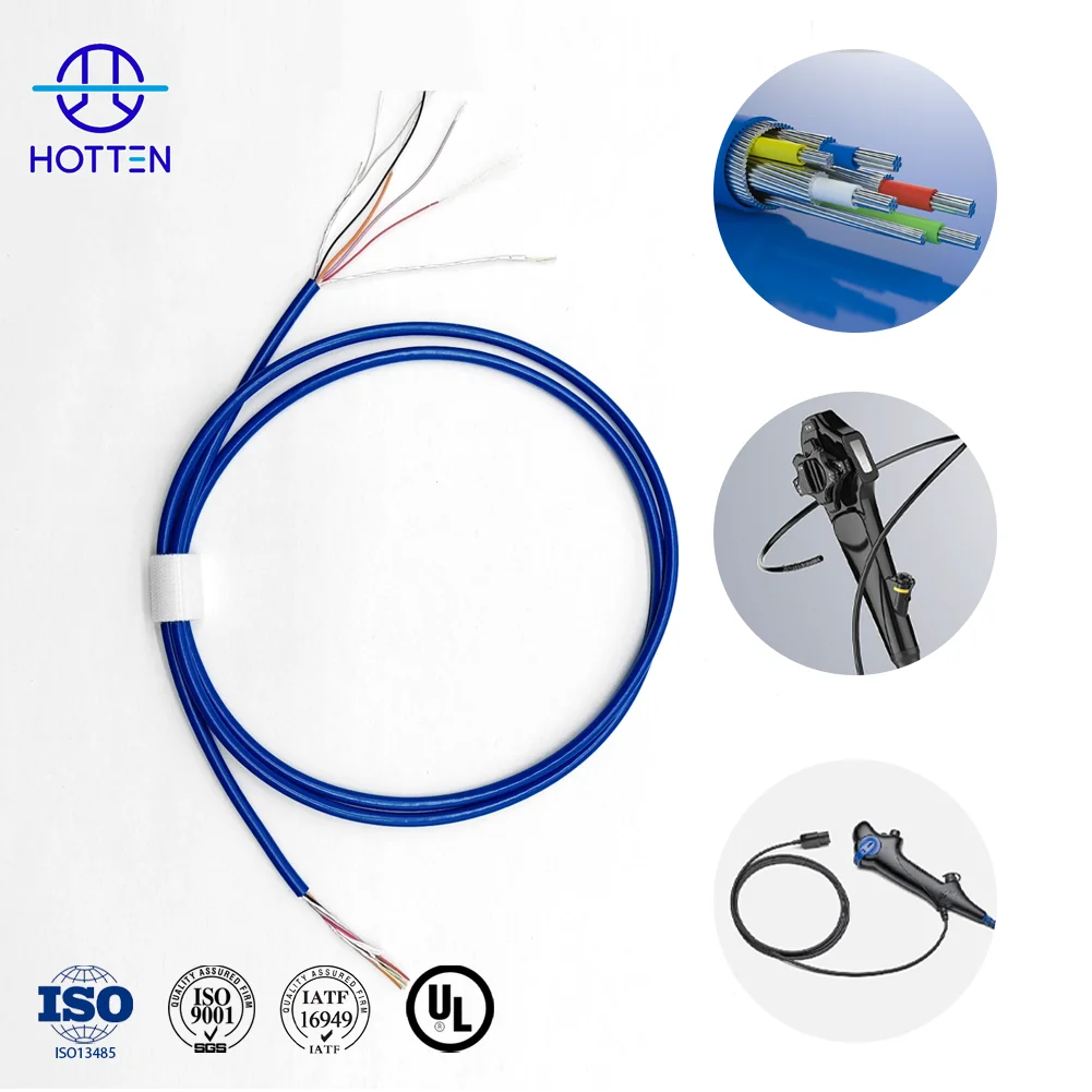 Customizable 8C(2X26AWG+2X28AWG+2PX32AWG) PVC 3.3mm Medical Endoscope HD Screen Handle Connection Cable