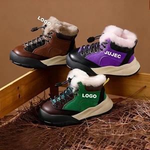 Custom New Inspired Boys & Girls School Sports Sneakers Outdoor Warm Fur Snow Boots Hiking Kids Cotton Sports Shoe for Girls