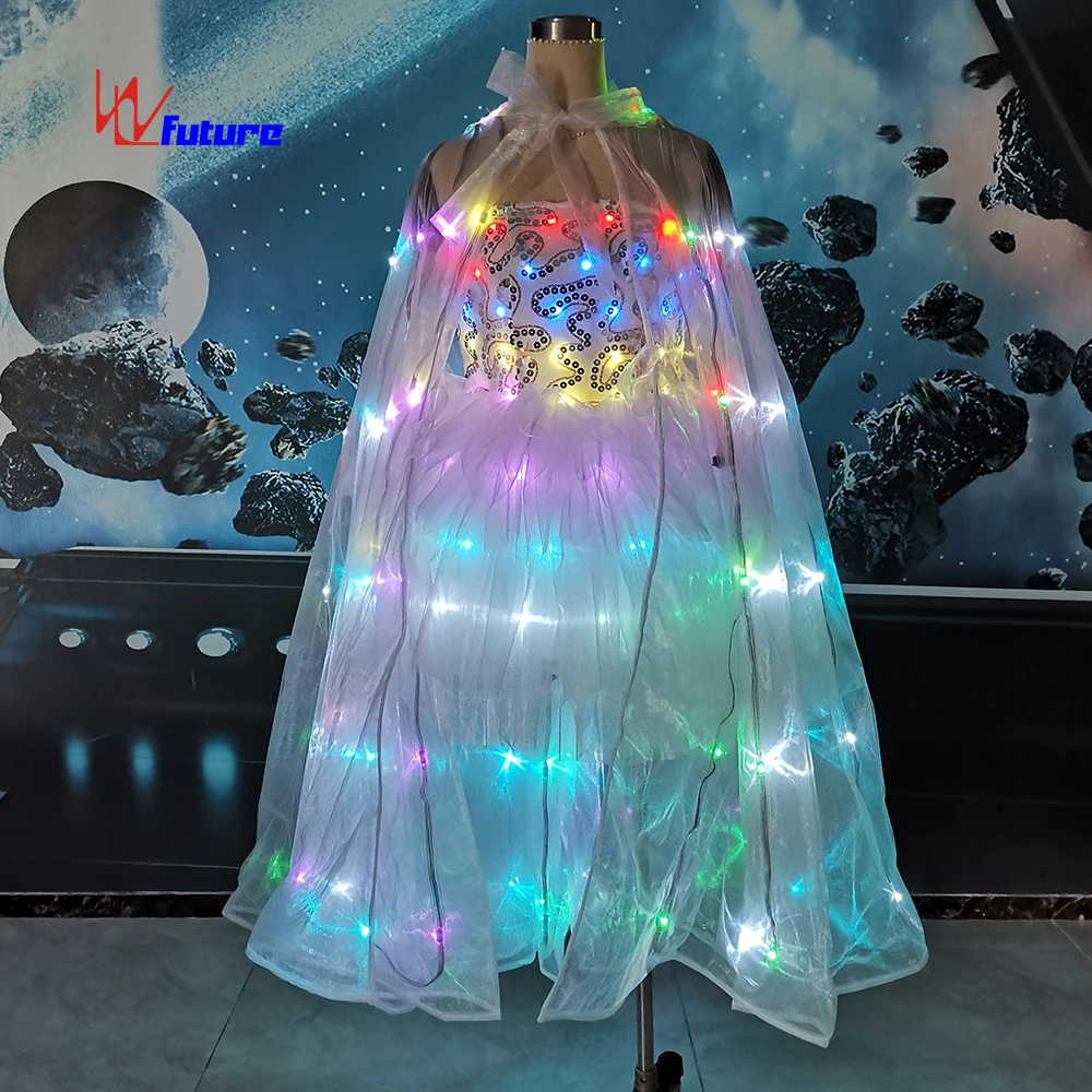 Full Color Led Magic fairy Outfit Led Dance Costumes Glow in the Dark  Dresses Performance Wear