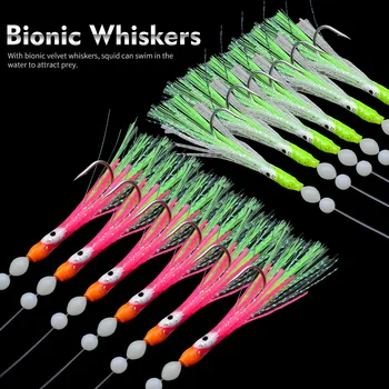 Cheery Luminous 14.5g 180cm Trolling Lure Fishing Hooks 6pcs Octopus Rig Artificial Soft Bait Made of Rubber and PVC – Soft Lure – view 5