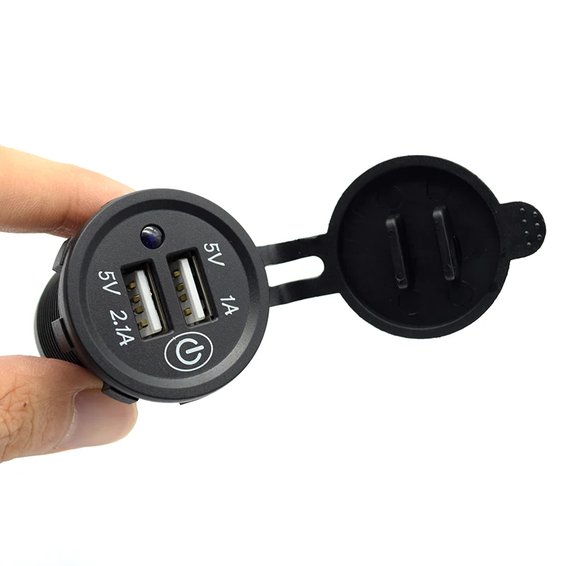 Presa di ricarica USB doppia, presa di alimentazione per auto USB doppia 5V/4,2A con interruttore per auto 12V/24V, barche | Leroy Merlin Presa di ricarica USB doppia, presa di alimentazione per auto USB doppia 5V/4,2A con interruttore per auto 12V/24V, barche | Leroy Merlin