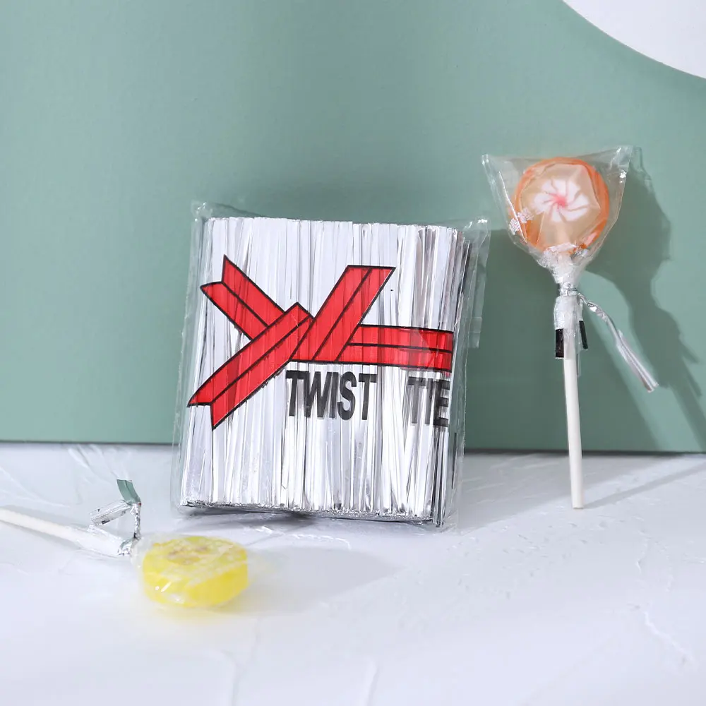 Factory Metallic Wire Bread Twist Ties Roll For Candy Reusable Plastic