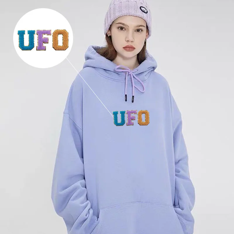 Adhesive Letter Felt Iron On Transfer Designs Custom Logo Patch Glitter