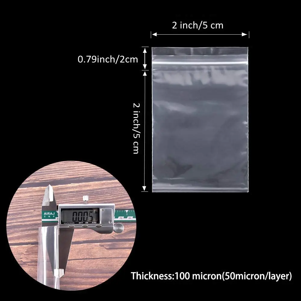 2mil 2x3 Clear Plastic Ziplock Seal Baggies Small Reclosable Poly Bag Plastic Ziplock Bags 