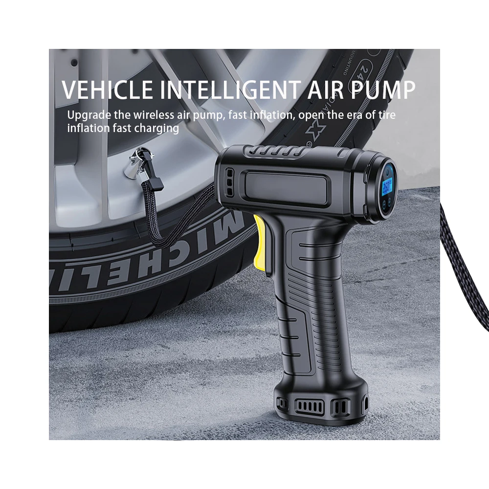 DC12V ABS Car Tyre Inflator 150PSI Handheld Air Pump Digital Pressure Gauge Emergency Light for Car Motorcycle Bicycle - view 5