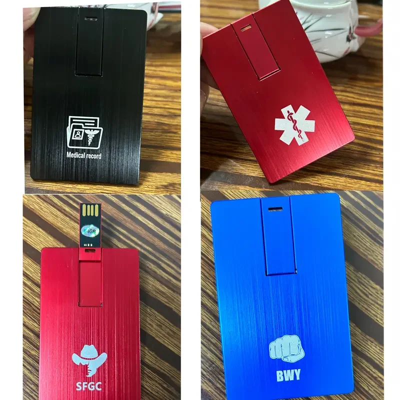 Gitra High Quality  Business Metal Card  USB Flash Drive Lasering Engraved Logo 1GB 2GB 4GB USB Pendrive 8GB 16GB 32GB 64GB 128G