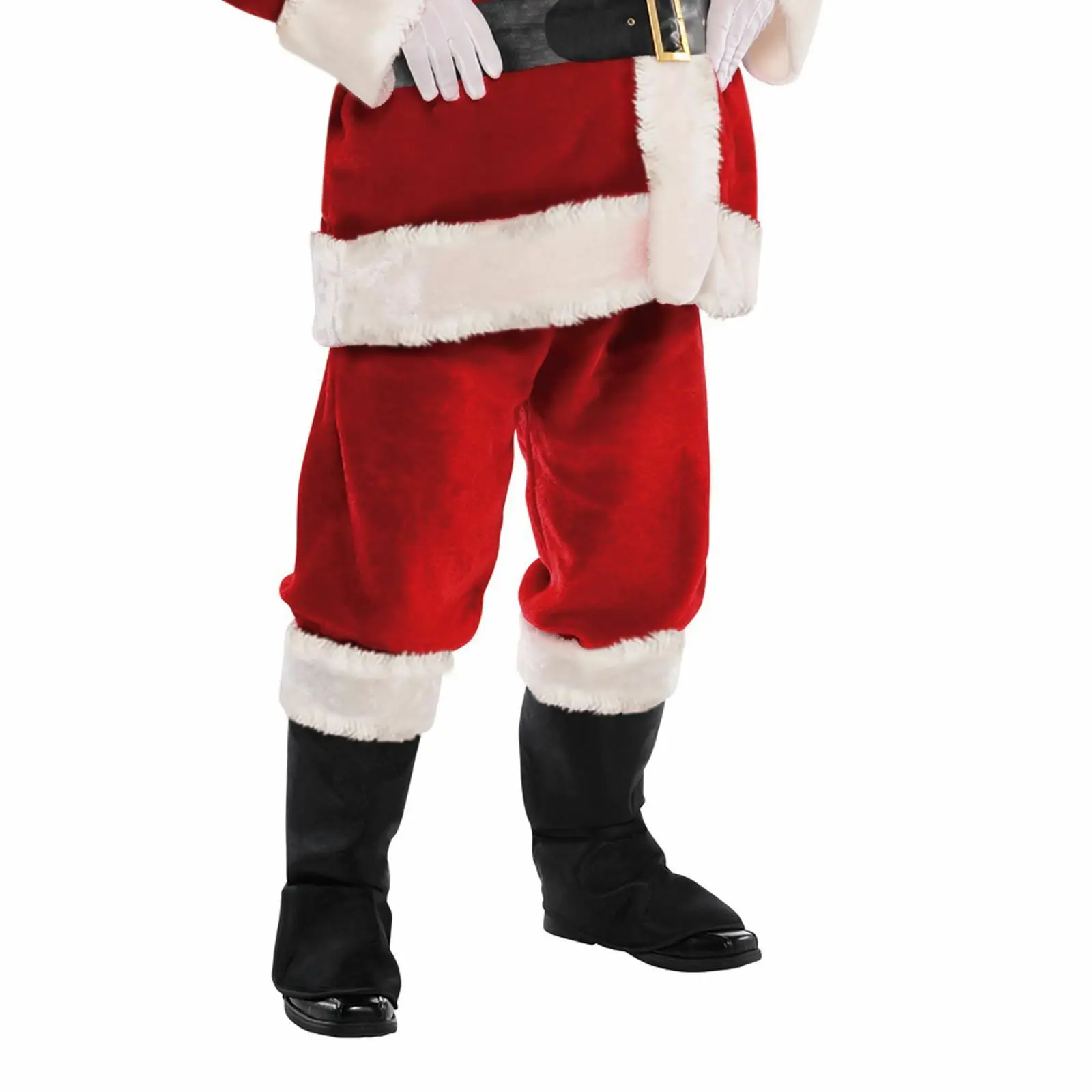 Mens Deluxe Plush Velvet Santa Father Christmas Xmas Fancy Dress Costume XXL 