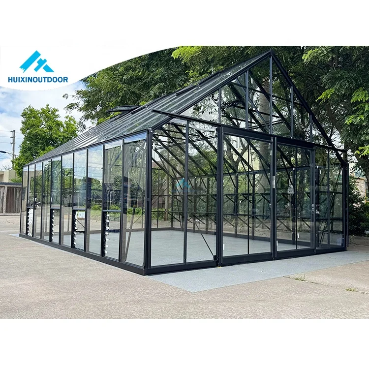 4mm Tempered Glass Prefabricated Conservatory with Aluminum Frame  Latest New Style Luxury Hexagon Aluminium Hobby Greenhouse