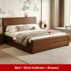 Letto, materasso +10 cm + cassetti