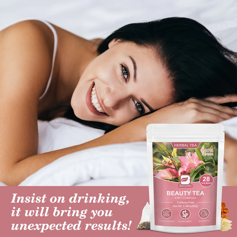 Beworths 28 Days Skin Beauty Tea Bag Healthy Natural 6 in 1 Complex Herbal Tea Flavor Tea