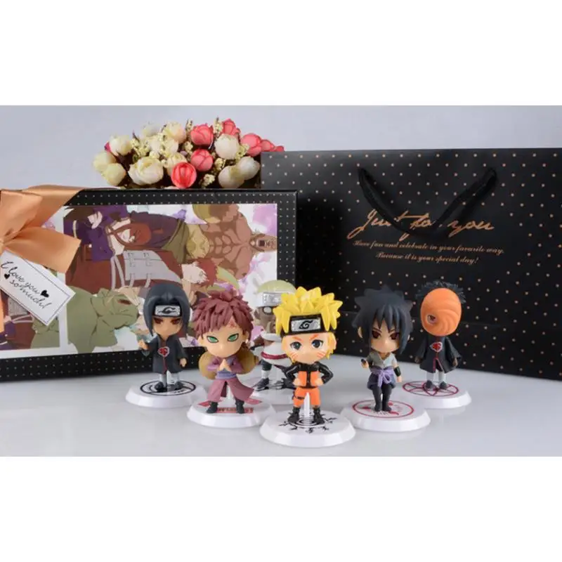 Wholesale high quality 6 style anime Narutos pvc action model figure toys Narutos action figure