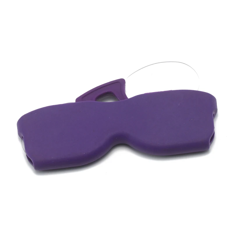 HS6001 Unisex Slim Blue Reading Glasses 1pc TR Frame with Round Small Lens and Case No Glass Temple Press Both Sides Nose Fit