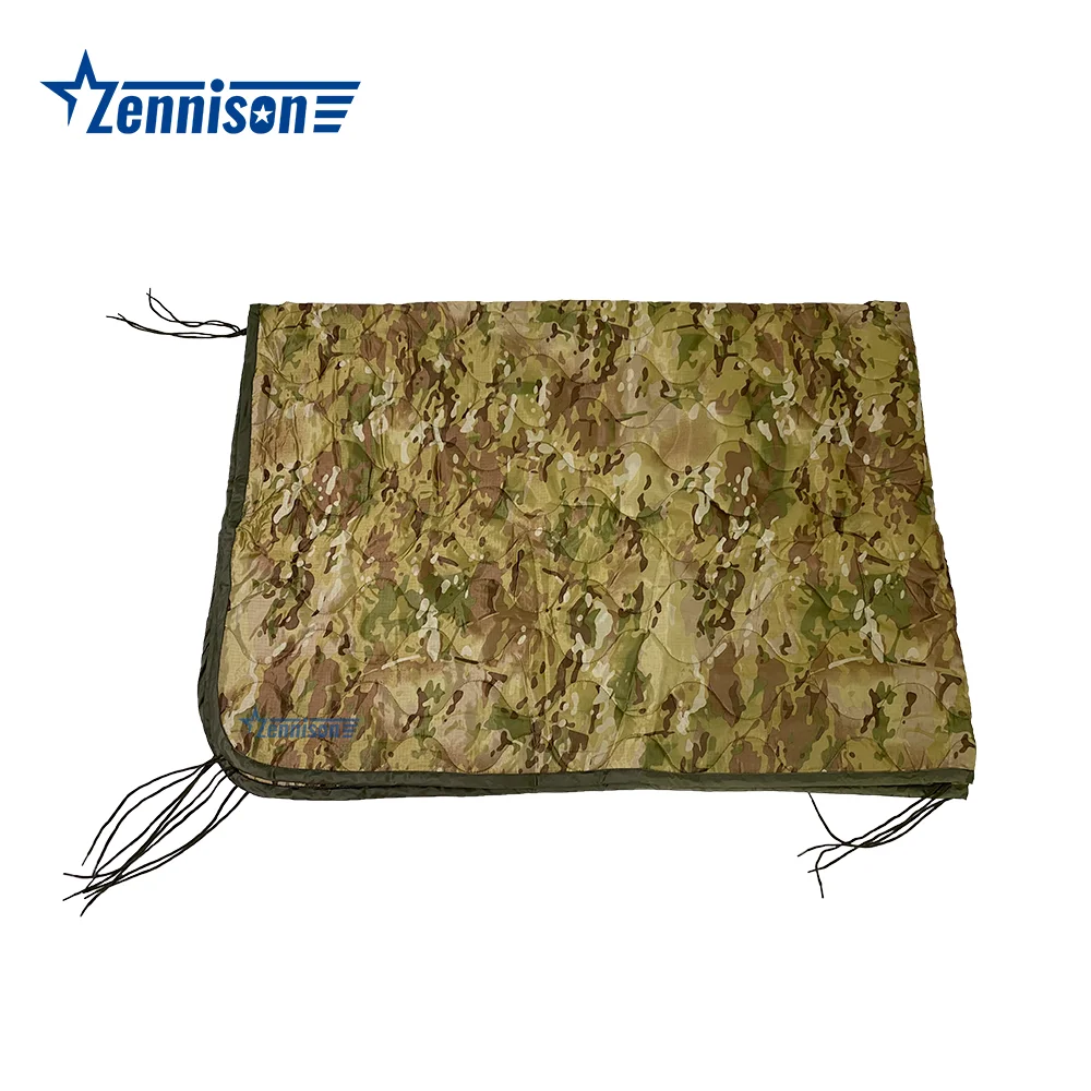 BATTLBOX BattlTac Camo Woobie Military Style Poncho Liner and Sleeping Bag with Zipper Multicam Camo 