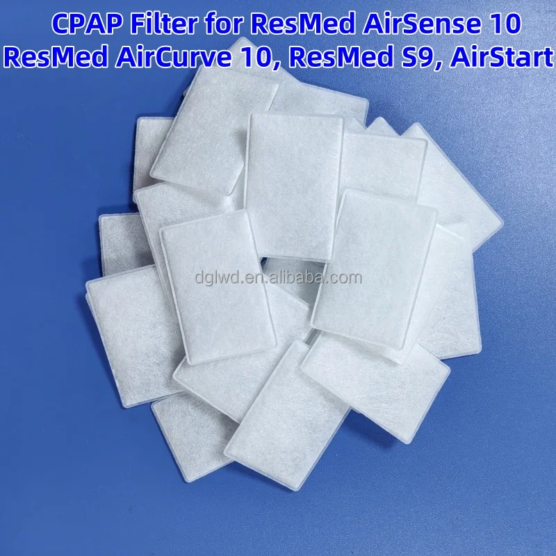 Wholesale Disposable CPAP Filters 53mm*35mm Square Shape 5000pcs/box for ResMed AirSense 10 AirCurve 10 & S9 Series