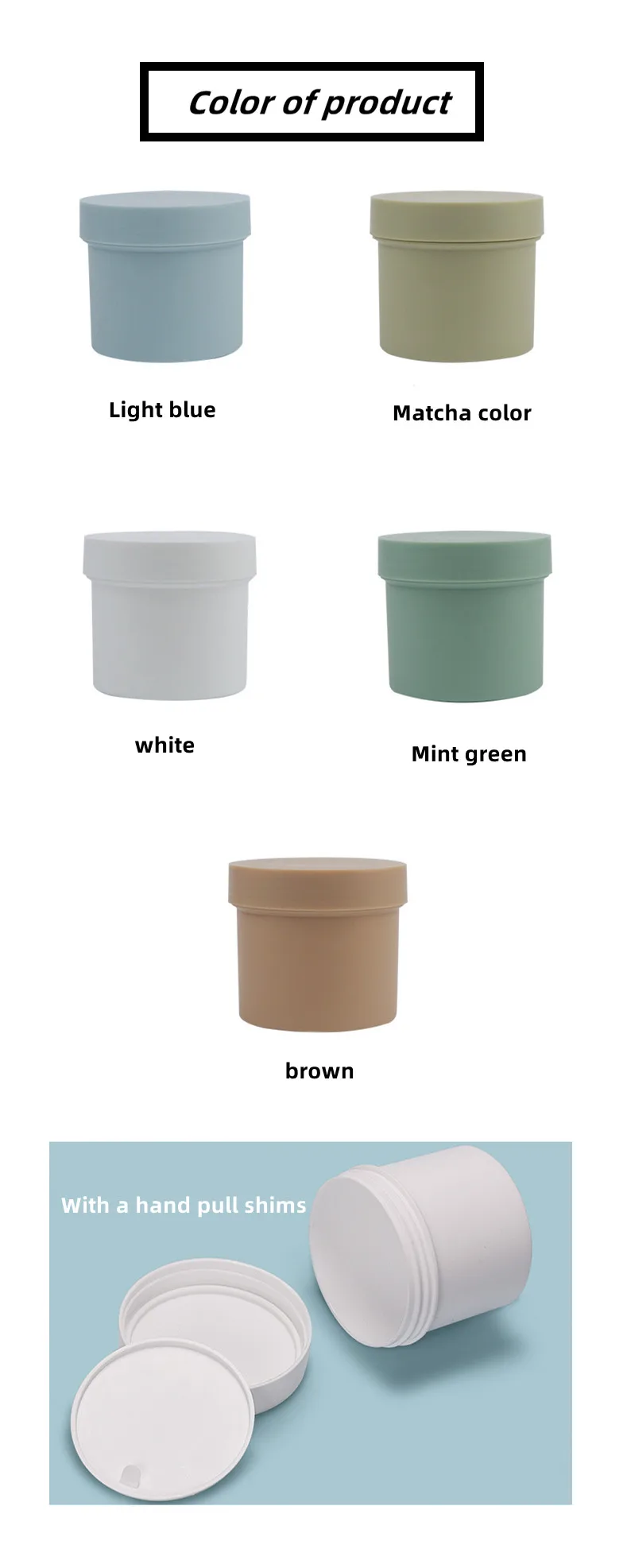 Hot Sale 150g Scrub Body Cream Jar Multicolor Plastic Cosmetic Jars