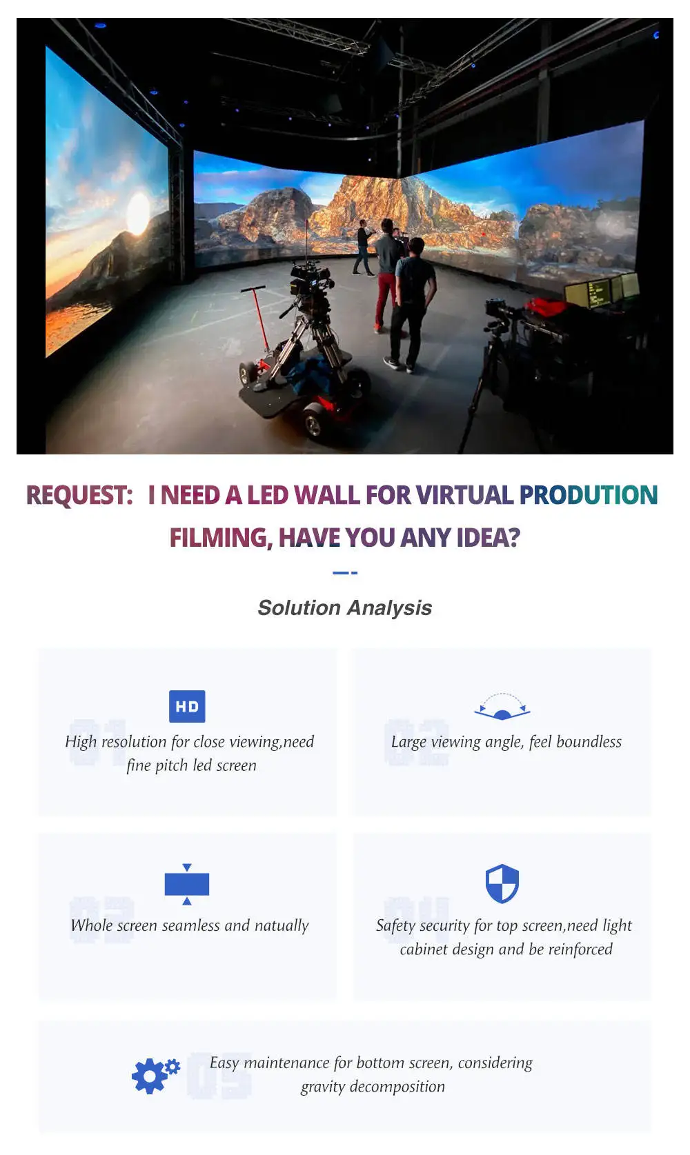 Immersive & XR LED Video Studio Display XR LED Display Low Brightness And High Grayscale Display Effect