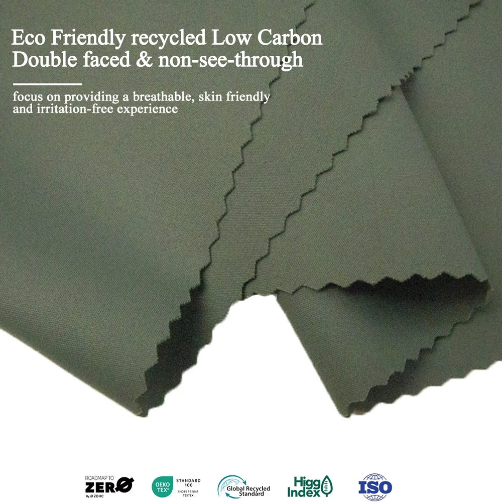 Recycling 4 Way Stretch Double Knit Jersey Nylon Yoga Dyed Breathable Spandex Sportswear Leggings for Recycled