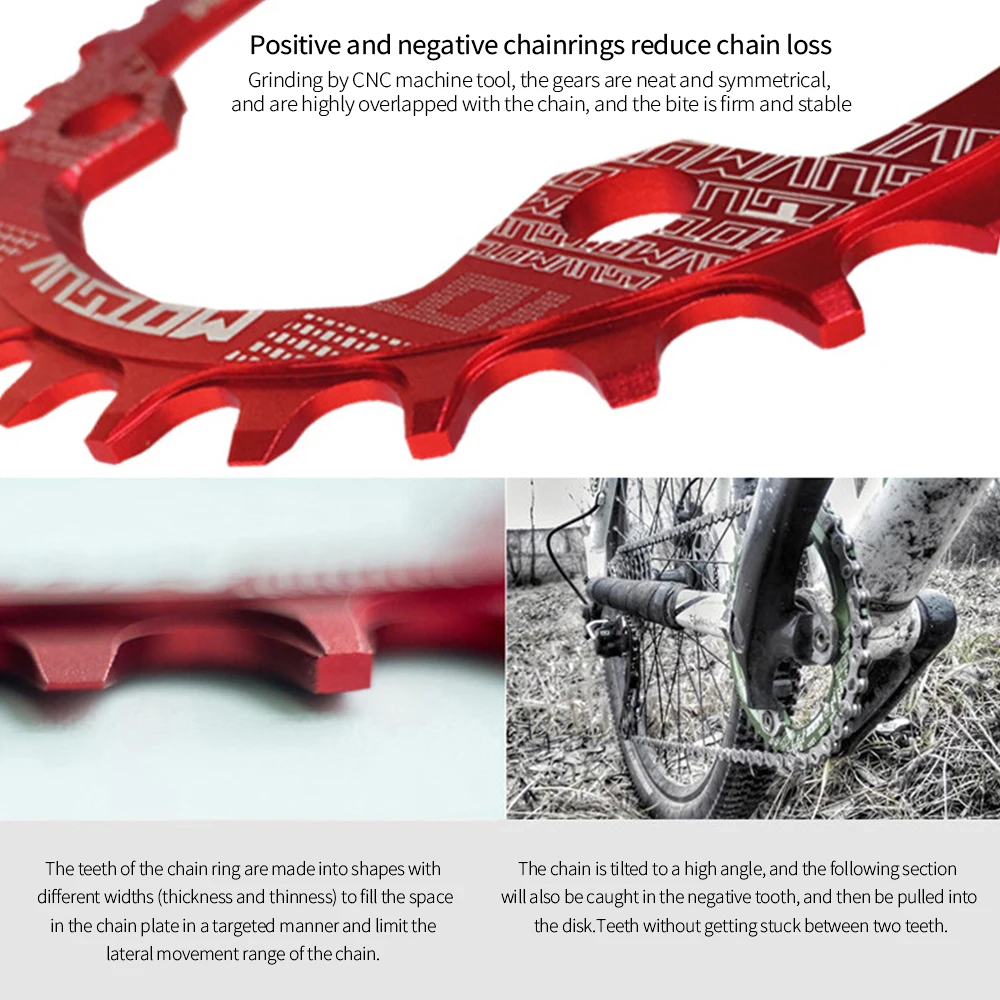 Round Narrow Wide Chain Wheel MTB Mountain Bike Bicycle 104 BCD 32T 34T 36T  38T Crankset Tooth Plate Parts