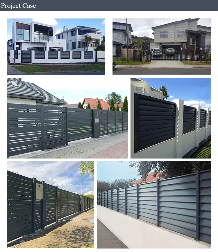 Villa House Garden Boundary Wall Aluminium Fixed Louvered Fenceing ...