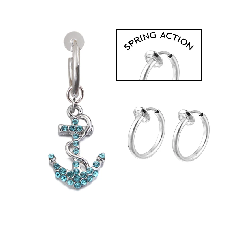 Aqua Lt Blue Anchor Boating Shape Non Piercing Navel Ring Clip On Dangle Belly Ring Buy Dangle Belly Ring Belly Navel Ring Non Piercing Body Jewelry Non Piercing Product On Alibaba Com