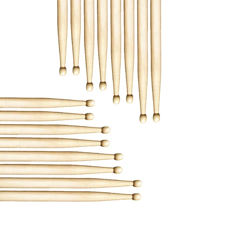 High Quality Custom Logo Drum Sticks 2B 5A 5B 7A Major Mace Stick Made from Maple Wood