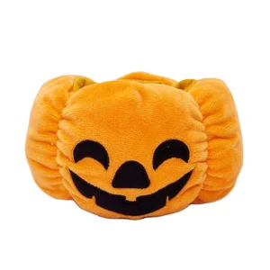 Wholesale 100% Recycled Halloween Tote Pumpkin Fabric Plush Trick or Treat Bucket Basket with PP Cotton Filling