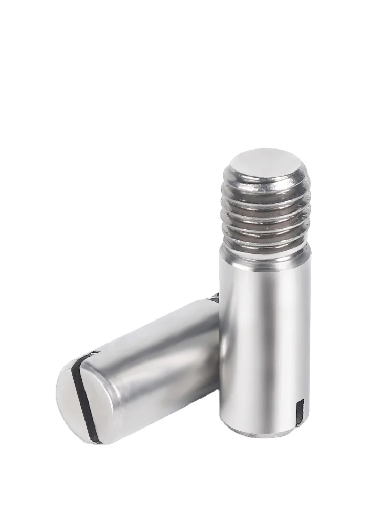 Uxcell 10Pcs Slotted Cylindrical Pins – M5 X 40mm 304 Stainless Steel Dowel Pins With Nuts, External Thread Locating Pin For Cabinet & Furniture Assembly