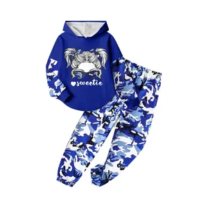 Girls Fall Outfits Sweetie-girl Hoodie Top Camouflage Legging Pants 2PCS Clothing Sets Size 6-16