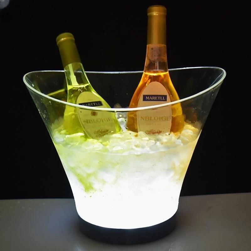 6L Customized RGB Oval Party Champagne Acrylic Ps Led Plastic Ice Buckets for moet chandon