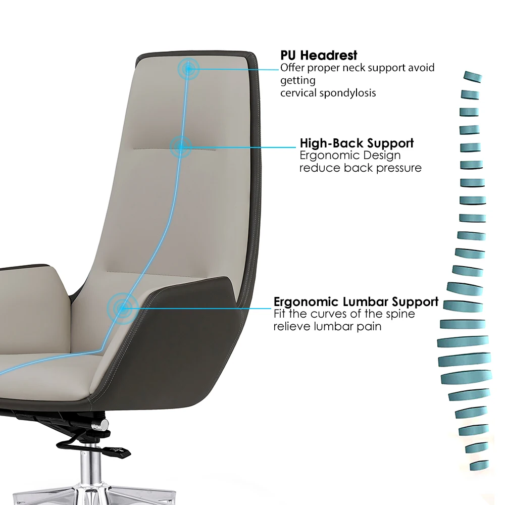 Factory Manufacturer High Back Executive Pu Office Chair Boss Chair